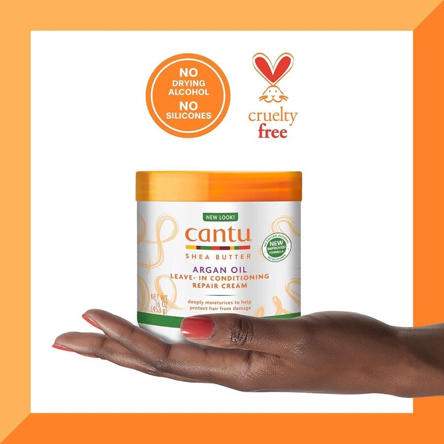 Cantu Kıvırcık ve Dalgalı Saçlar Argan Yağlı Durulanmayan Onarıcı Saç Kremi 453 gr - 6