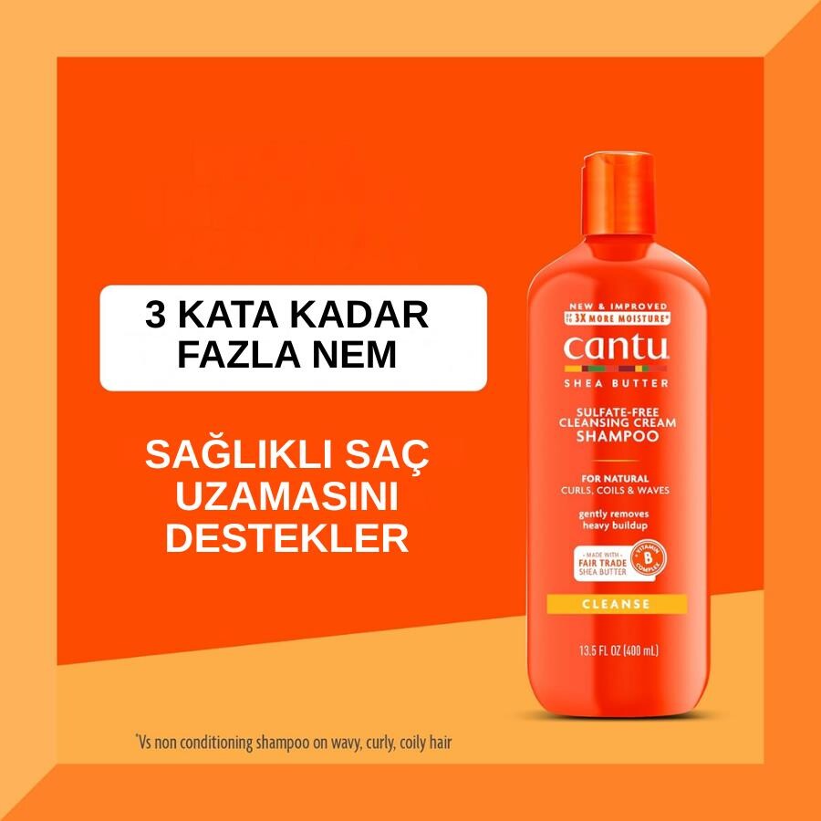 Cantu Sülfatsız Arındırıcı Krem Şampuan 400 mL- Kıvırcık Dalgalı Saçlar - 2