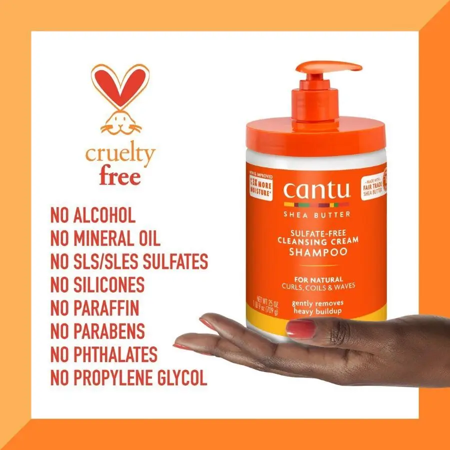 Cantu Shea Yağı Doğal Saçlar İçin Sülfat İçermeyen Temizleyici Krem Şampuan 709 gr - 5
