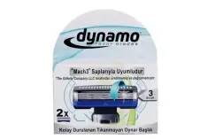 Dynamo 3 Bıçaklı Mach 3 Uyumlu Erkek Sistem Tıraş Bıçağı 2 Yedek Başlık - Dynamo
