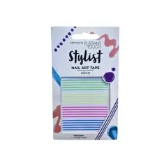 Elegant Touch Neon Tırnak Sticker Seti – Renkli Şerit Bant - Elegant