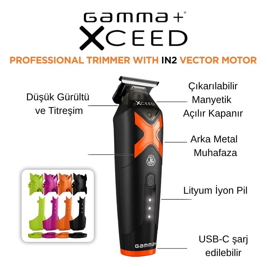 Gamma+ Xceed Profesyonel Saç ve Sakal Detay Kesim Makinesi – Şarjlı Trimmer - 2