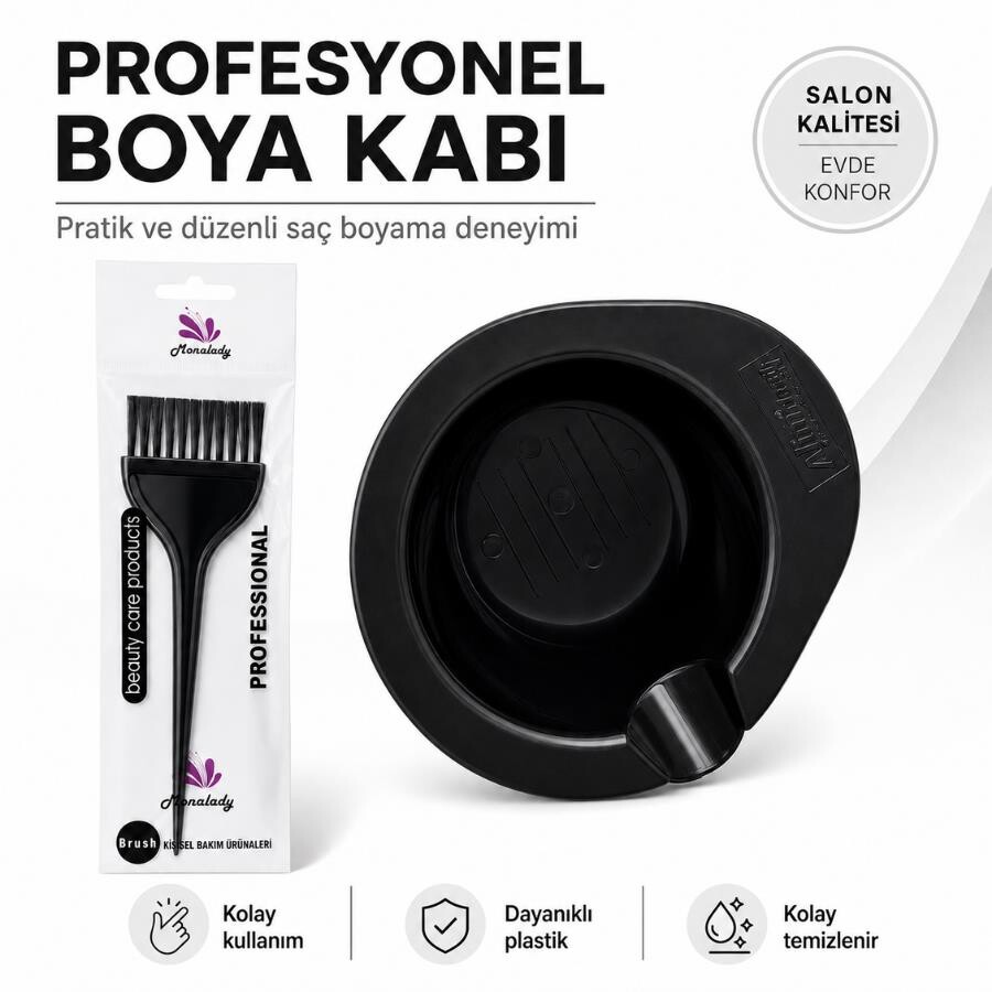 Monalady Profesyonel Saç Boya Fırçası ve Boya Kabı Seti - 4