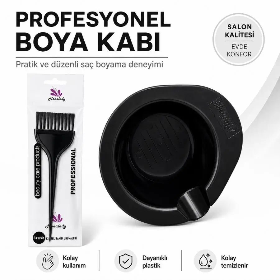 Monalady Profesyonel Saç Boya Fırçası ve Boya Kabı Seti - 4