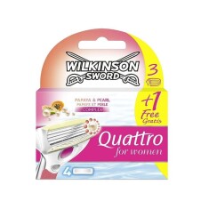 Wilkinson Sword Quattro Kadın Tıraş Bıçağı 3+1 Yedek Kartuşu - Wilkinson Sword
