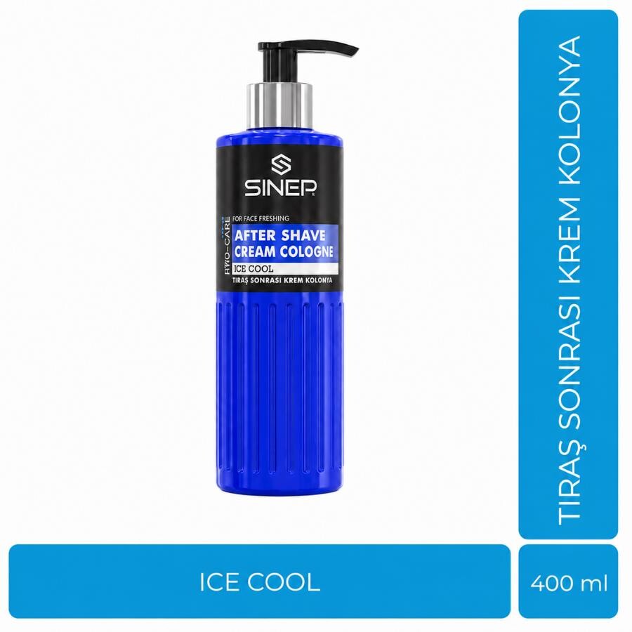 Sinep Tıraş Sonrası Nemlendiren Tahrişe Karşı Krem Kolonya, Balsam 400 ml- Ice Cool - 1