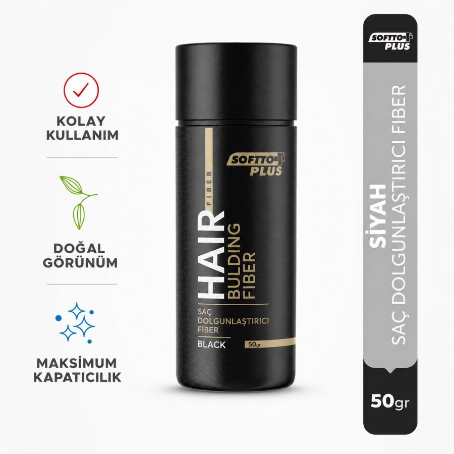 Softto Plus Saç Dolgunlaştırıcı Fiber Siyah 50 gr - 1