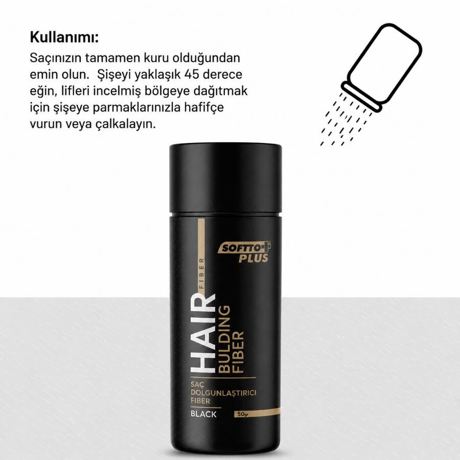 Softto Plus Saç Dolgunlaştırıcı Fiber Siyah 50 gr - 3