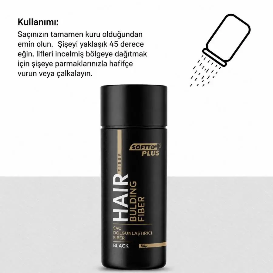Softto Plus Saç Dolgunlaştırıcı Fiber Siyah 50 gr - 3