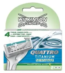 Wilkinson Sword Quattro Titanium Sensitive Erkek Tıraş Bıçağı 2 Yedek Kartuşu - Wilkinson Sword