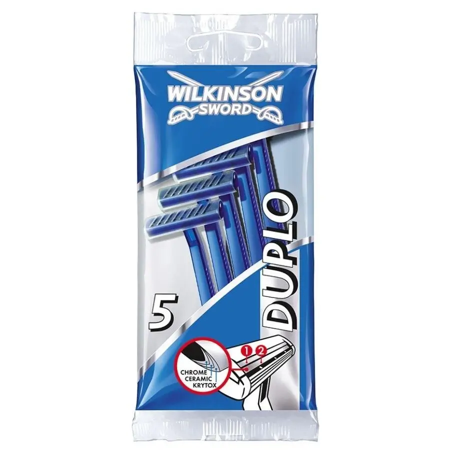 Toptan Wilkinson Sword Duplo Çift bıçaklı 5 Adet Erkek Kullan At Tıraş Bıçağı - 1