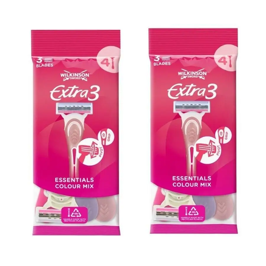 Wilkinson Sword Ekstra 3 Beauty Kadın Kullan At Tıraş Bıçağı 2 Paket- 8 Adet - 1