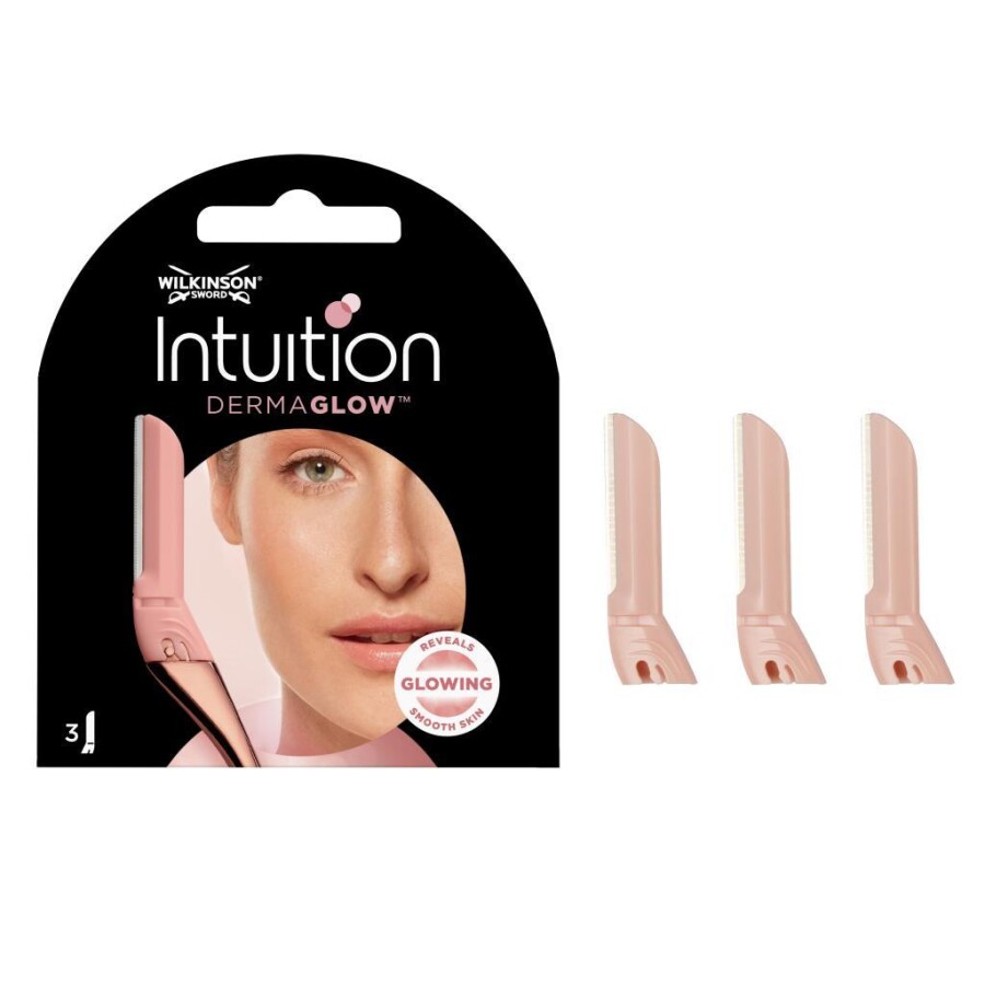 Wilkinson Sword Intuition Dermaglow Kadın Yüz Usturası 3 Yedek Başlığı - 3