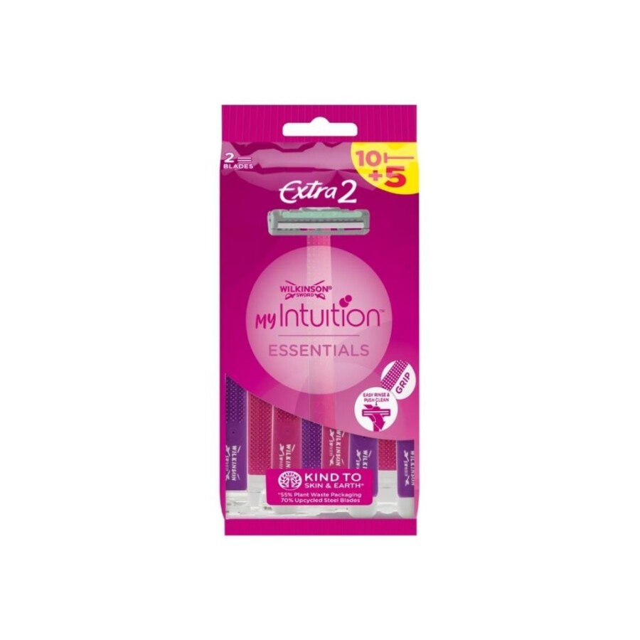 Wilkinson Sword Intuition Essentials Extra 2 Kadın Çift Bıçaklı Tıraş Bıçağı - 10+5 Paket - 1