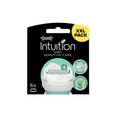 Wilkinson Sword Intuition Sensitive Care Kendinden Sabunlu Kadın Tıraş Bıçağı Kartuşu | XXL 6 Yedek Başlık - Wilkinson Sword