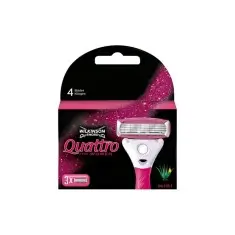Wilkinson Sword Quattro 4 Bıçaklı Kadın Tıraş Bıçağı 3 Yedek Başlık - Wilkinson Sword