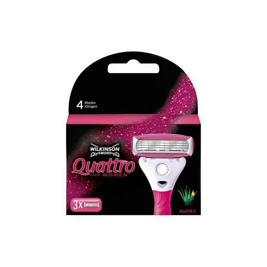 Wilkinson Sword Quattro 4 Bıçaklı Kadın Tıraş Bıçağı 3 Yedek Başlık - 1