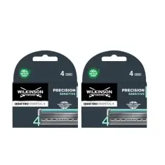 Wilkinson Sword Quattro Titanium Sensitive Erkek Tıraş Bıçağı 8 Yedek Kartuşu - Wilkinson Sword